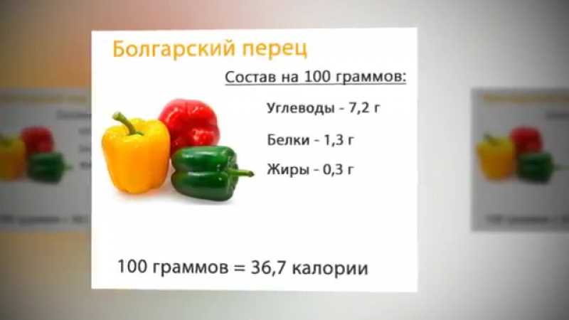 Перец болгарский запеченный калории